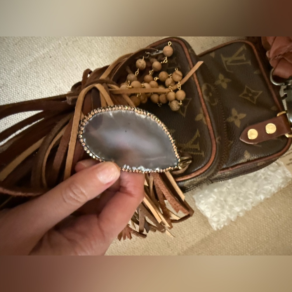 NEW Vintage Boho Bag Revamped Louis Vuitton sidekick crossbody bag with fringe - Picture 7 of 14